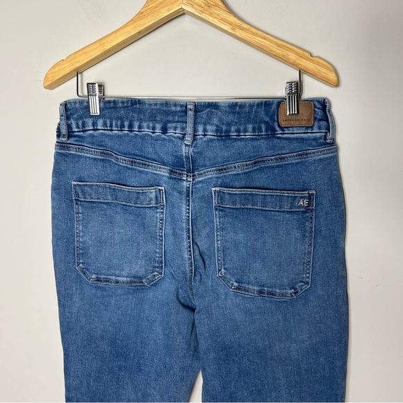 American Eagle Patch Pocket Super Stretch Flare Jeans Suze 14 Long - Picture 5 of 8